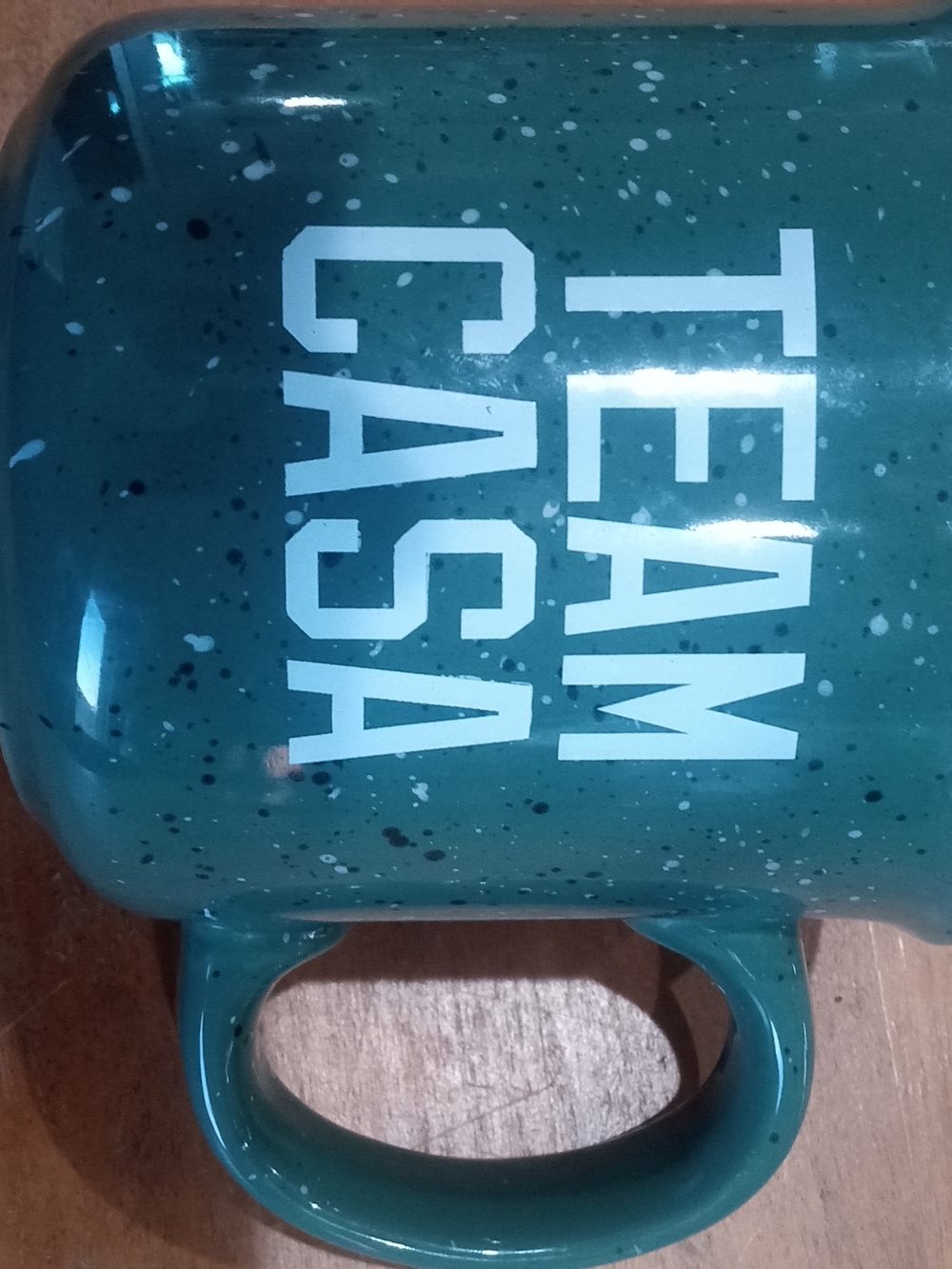 Team Casa Teal Speckled Ceramic Mug